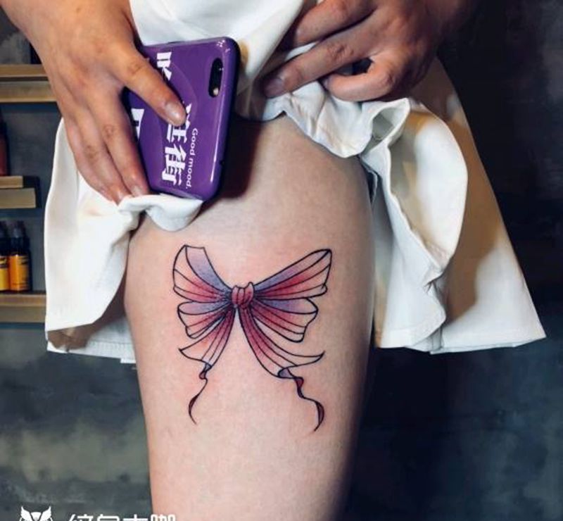 蝴蝶结纹身图片