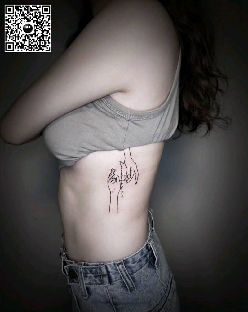 线条图案纹身图片_腰部纹身图案