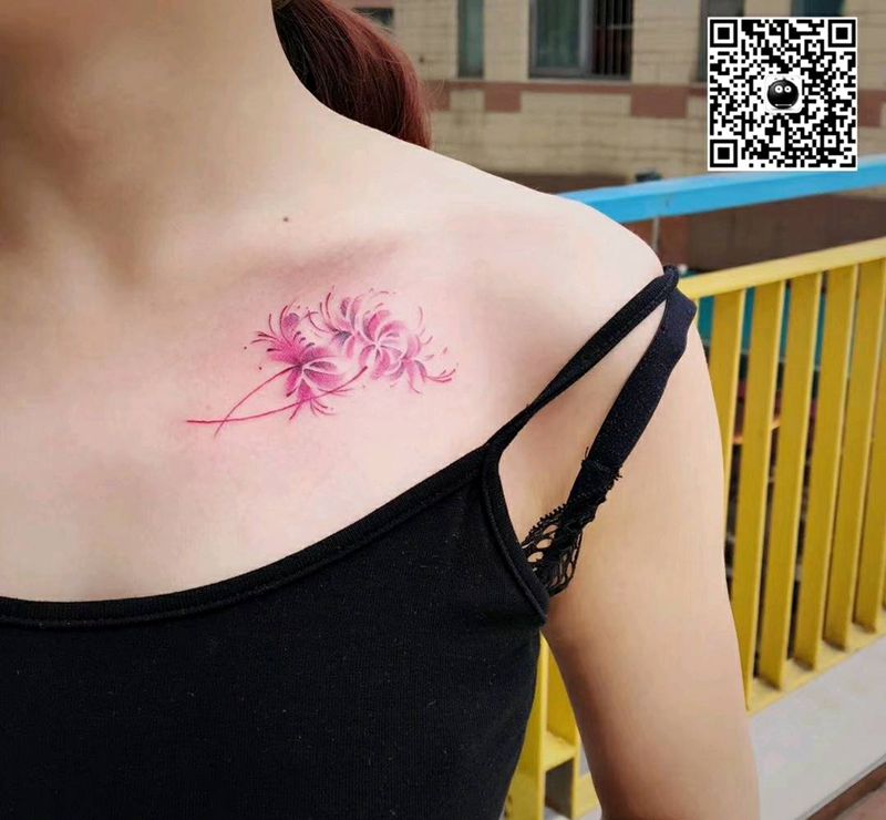 彼岸花纹身图片_肩部纹身图案