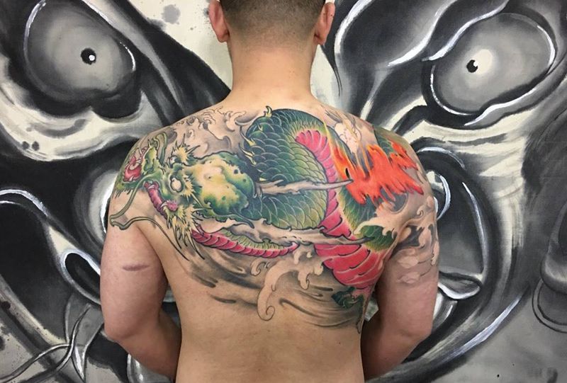 青龙未完成，待续纹身图片