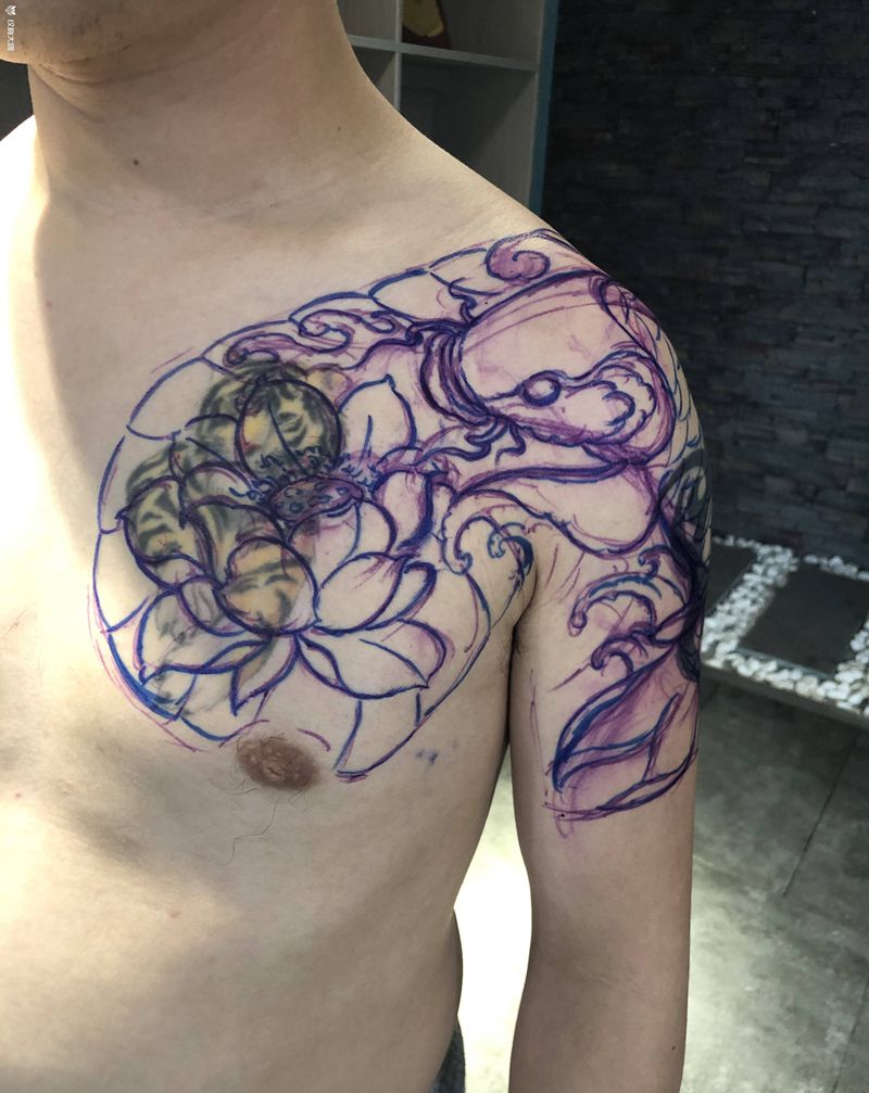 近期店内作品纹身图片_手臂新传统纹身图案