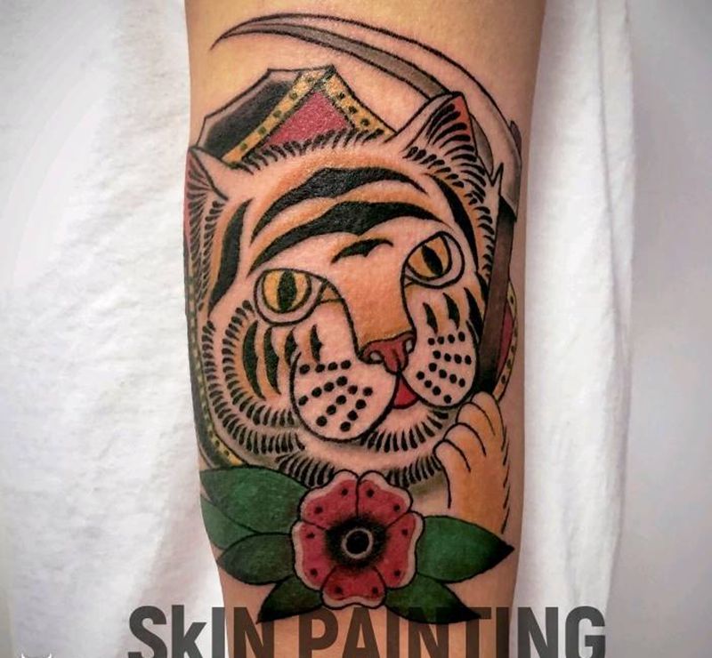 小老斧纹身图片_Old School纹身图案