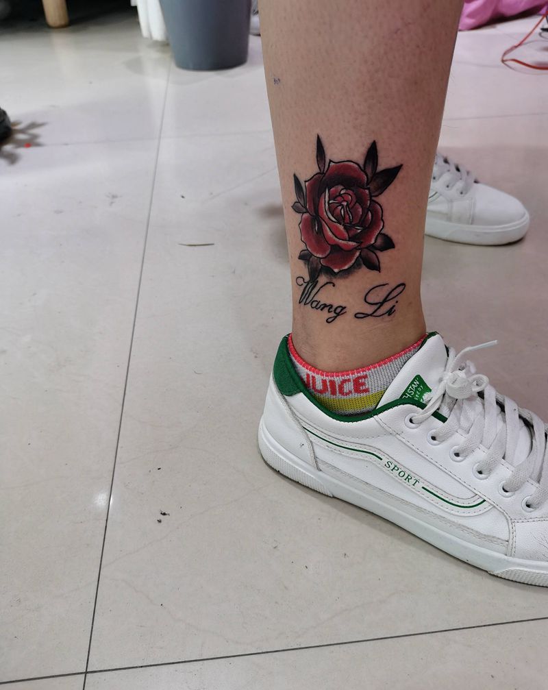 花纹身图片_肩部腿部Old School纹身图案