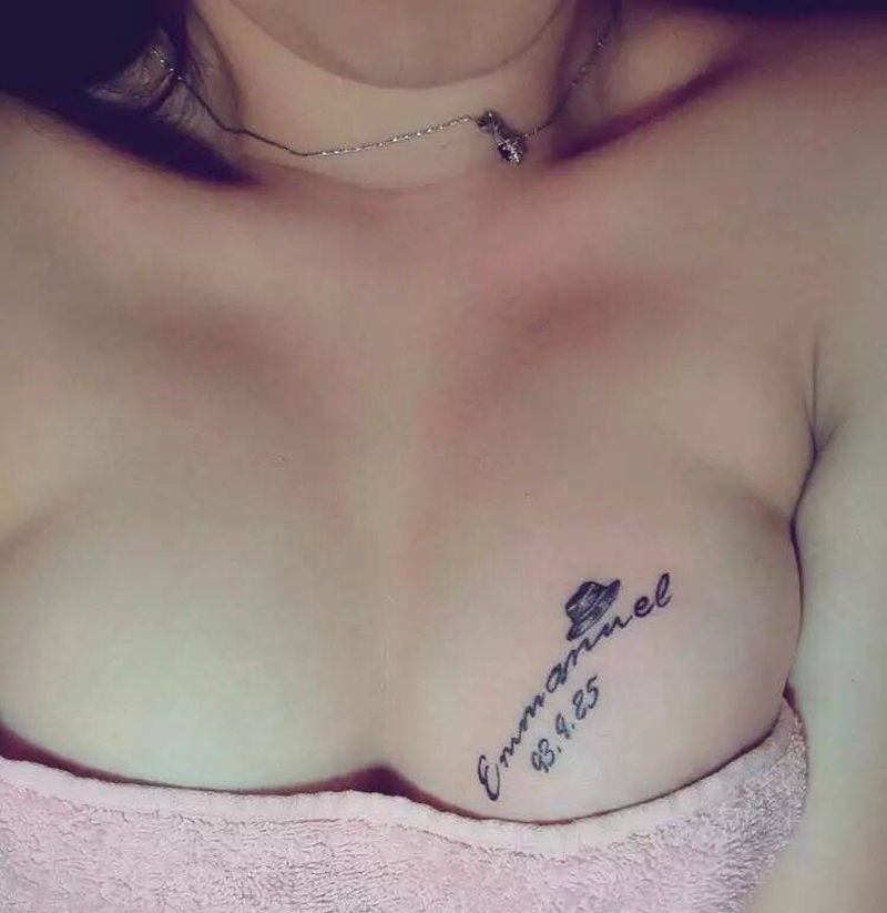 英文字体（绅士帽）纹身图片