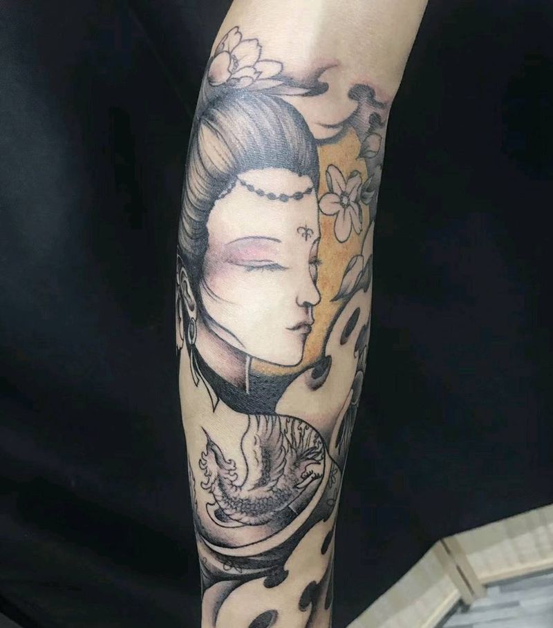 艺妓纹身图片