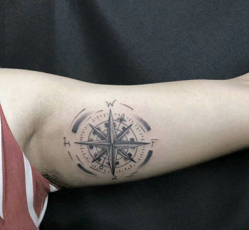 指南针纹身图片