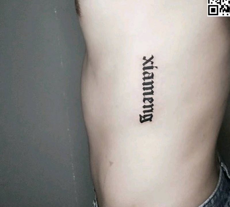 英文纹身图片_腰部纹身图案