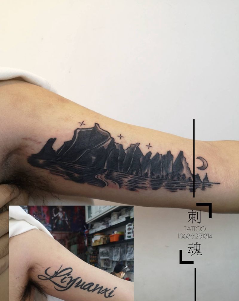 遮盖旧纹身纹身图片_手臂几何纹身图案