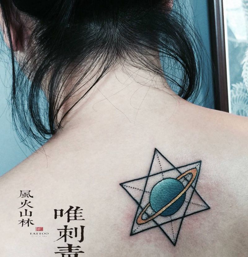 几何小星球（唯一的自己）纹身图片