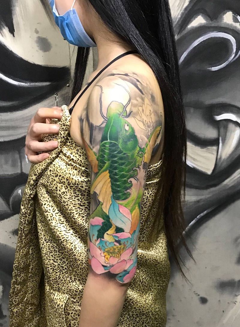 遮盖纹身～青鱼纹身图片