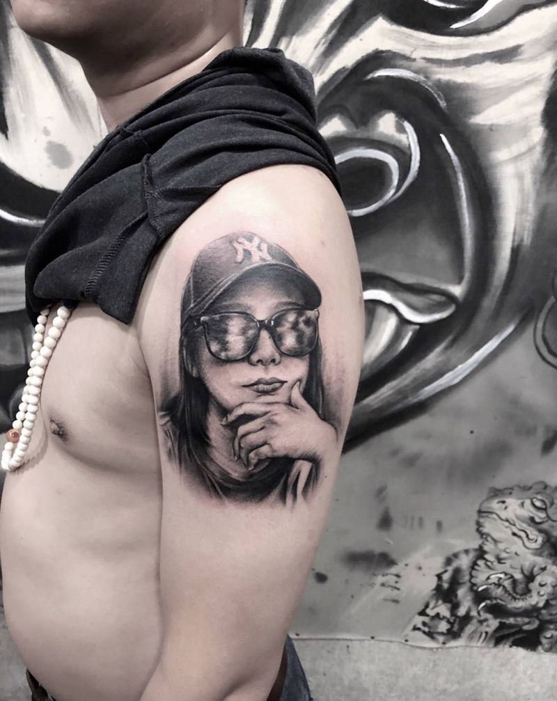 肖像纹身图片_手臂欧美写实纹身图案