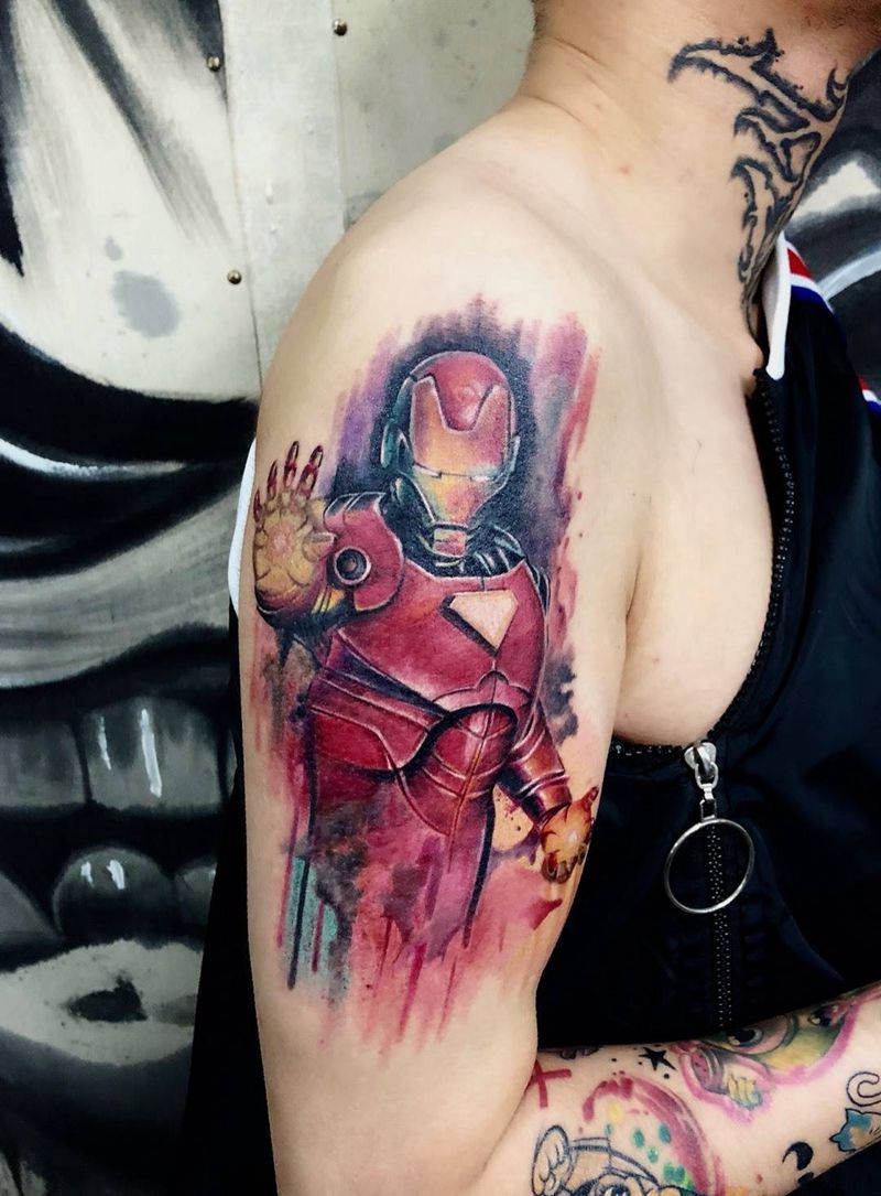 钢铁侠纹身图片