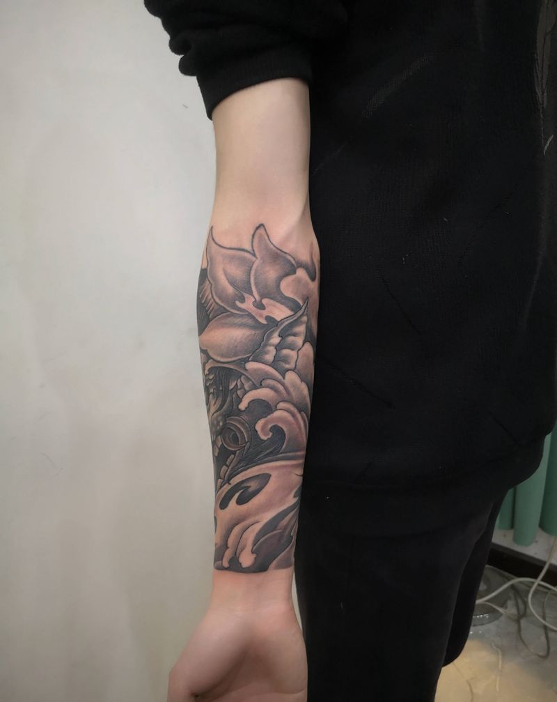 刺魂纹身作品更新纹身图片_手臂新传统纹身图案