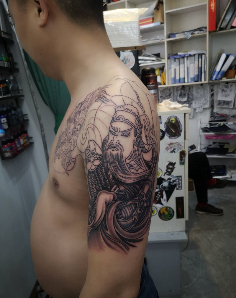 近期店内作品纹身图片_手臂新传统纹身图案