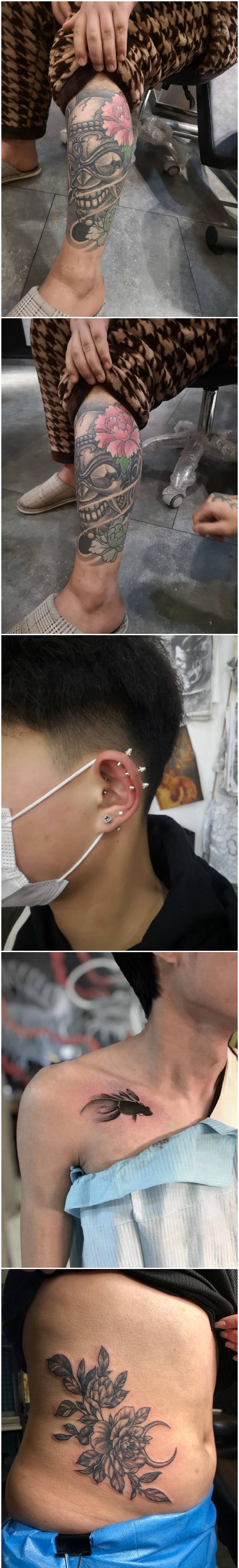 近期作品纹身图片_手臂新传统纹身图案