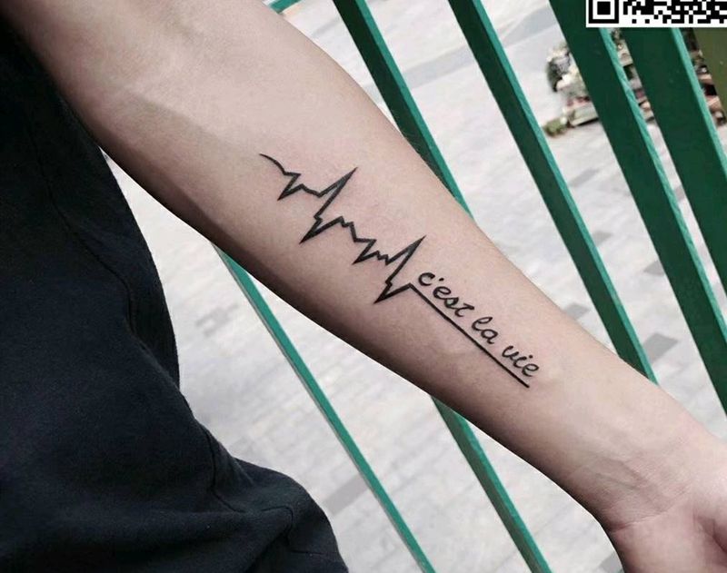 线条数字纹身图片_手臂纹身图案