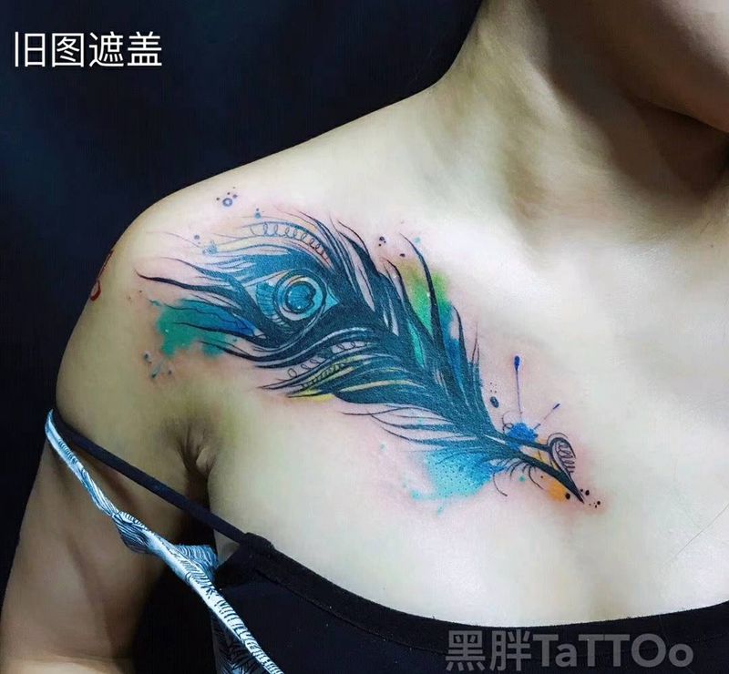 羽毛纹身图片