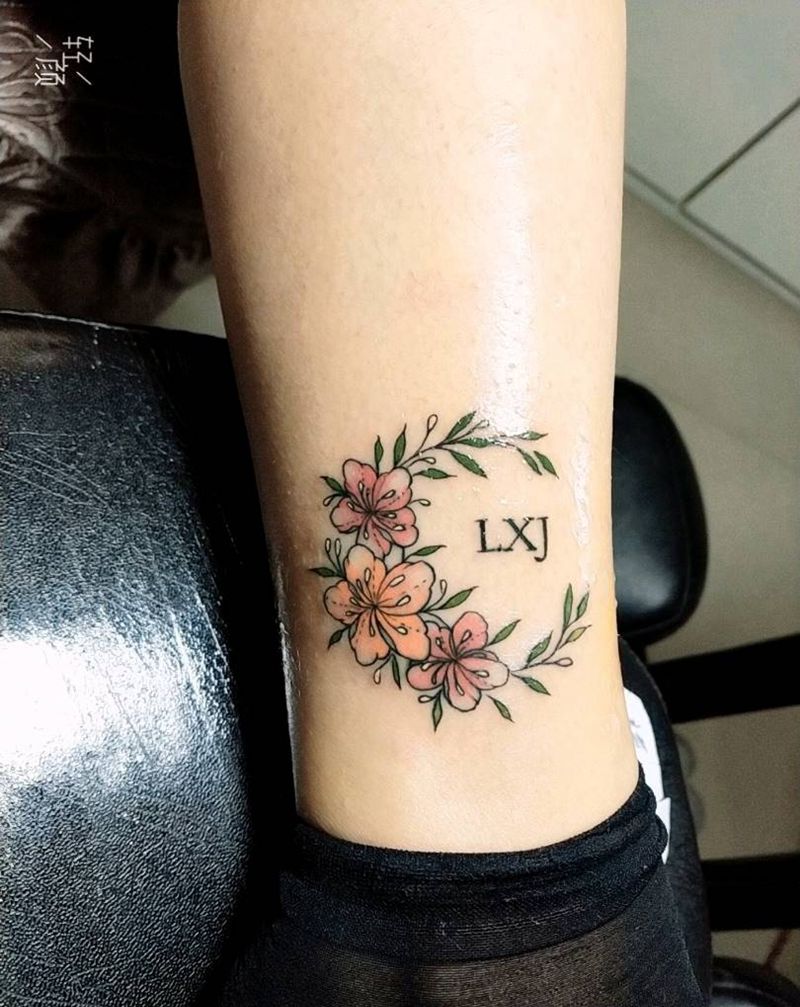 小清新纹身图片_腿部纹身图案