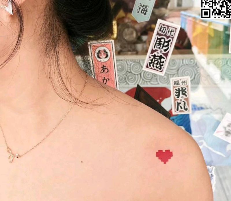 爱心❤纹身图片_肩部纹身图案