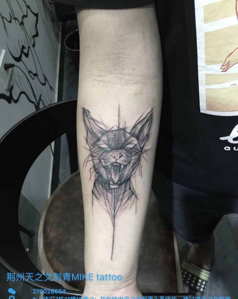 猫纹身图片