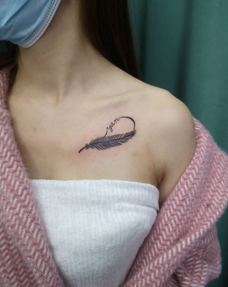 小清新纹身图片_胸部几何纹身图案