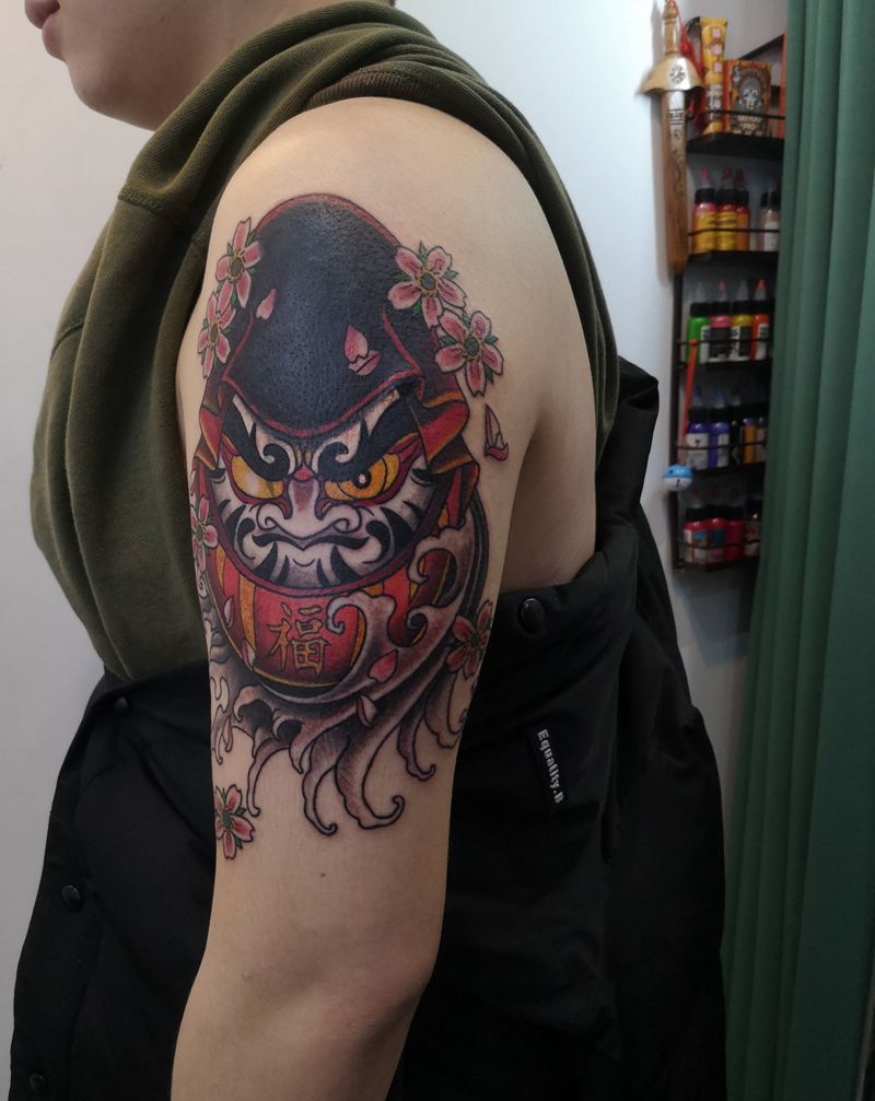 刺魂纹身作品更新纹身图片_肩部几何纹身图案