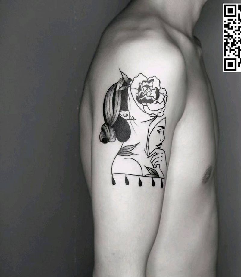 女郎纹身图片_手臂纹身图案