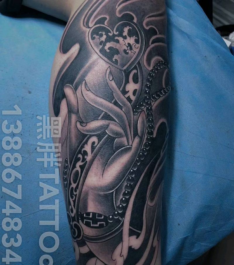 佛手如意纹身图片