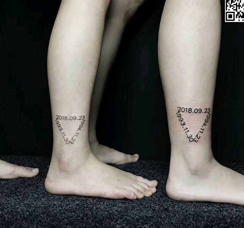 情侣数字纹身图片_腿部纹身图案