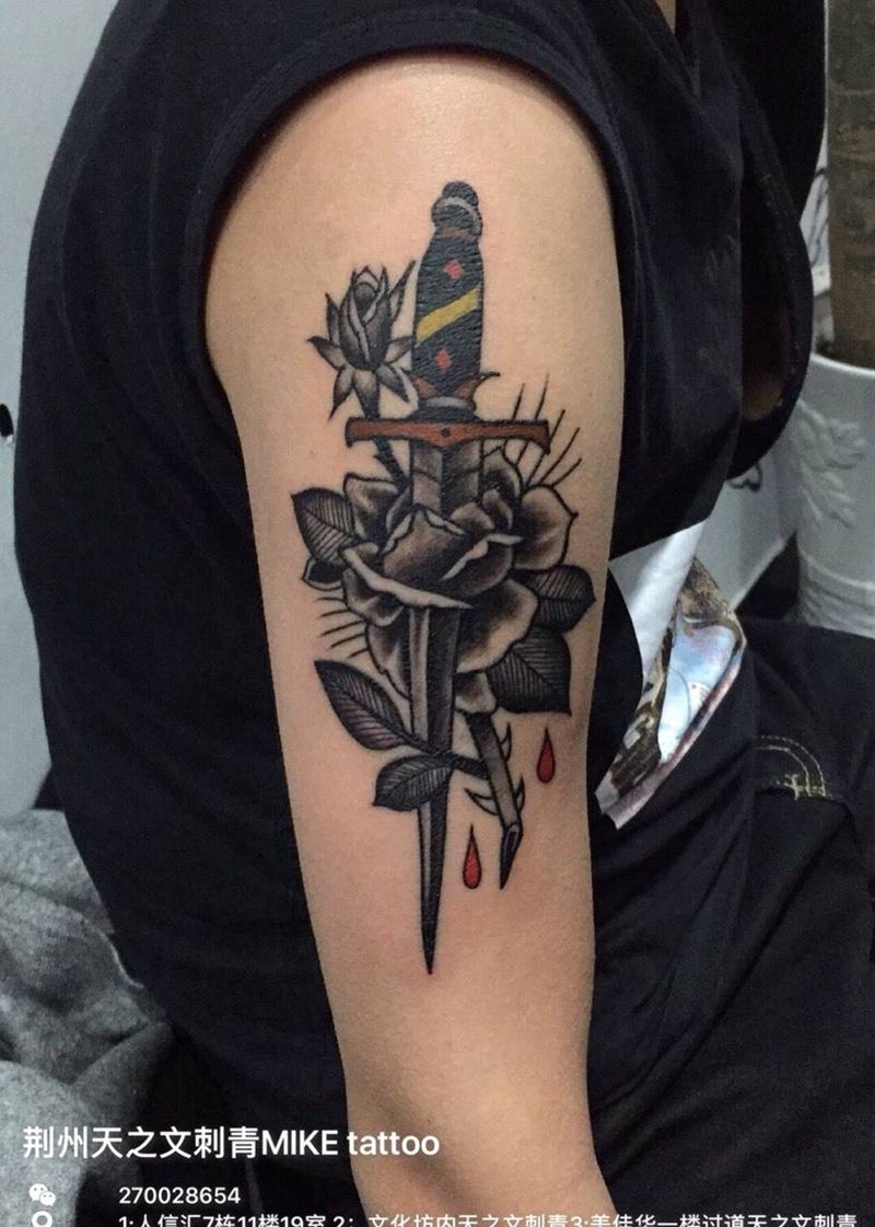 今天的小作品纹身图片_成品肩部手臂脚部欧美动物宗教纹身图案