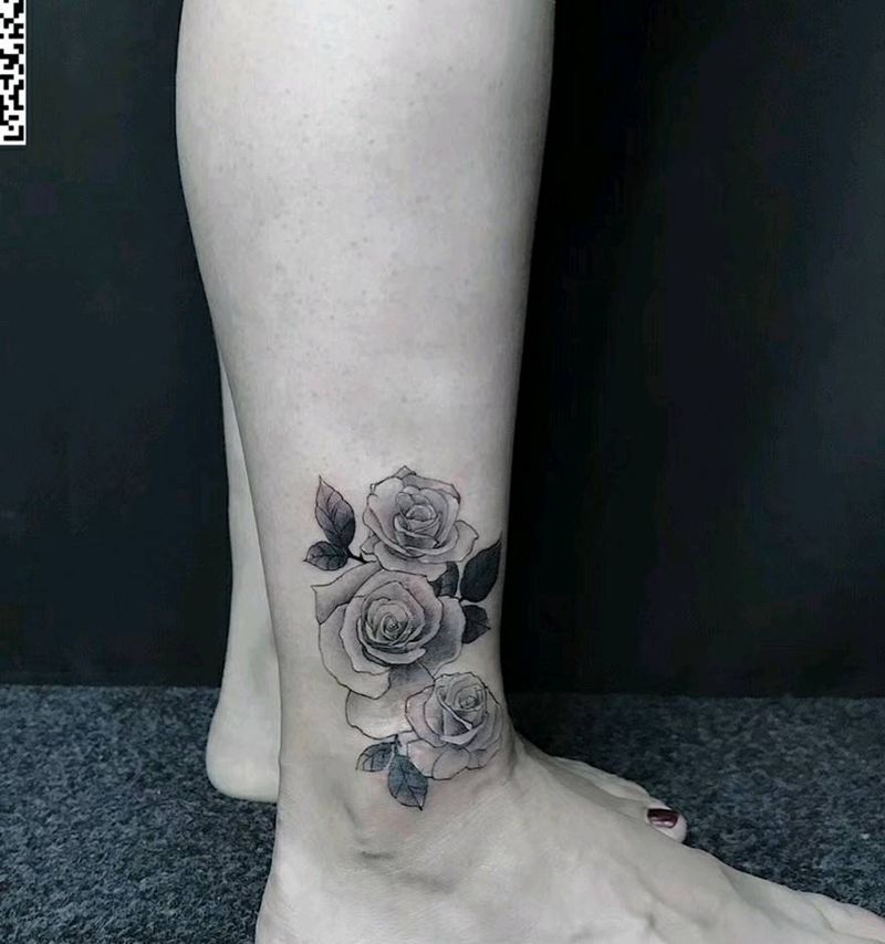 花（疤痕遮盖）纹身图片_腿部纹身图案