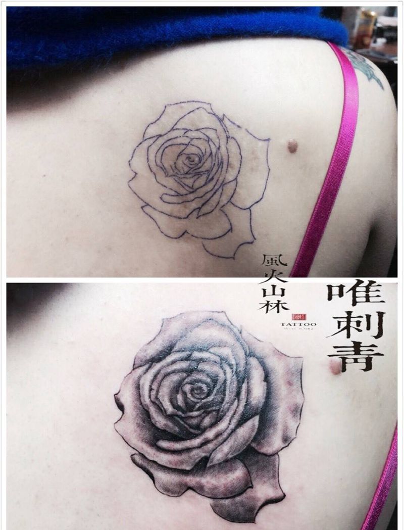 伤疤遮盖纹身图片