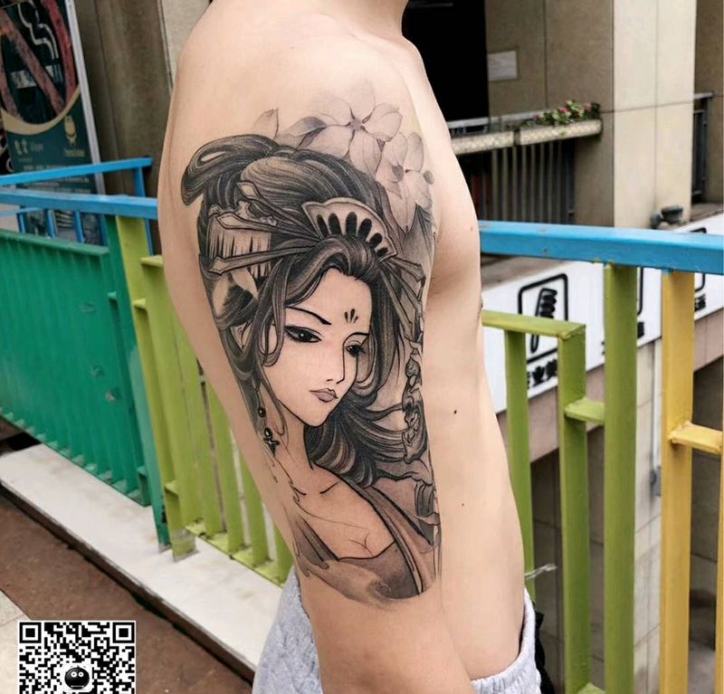 艺妓纹身图片_手臂纹身图案