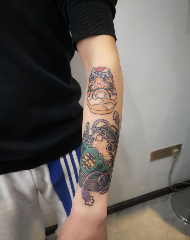 近期店内作品纹身图片_手臂新传统纹身图案