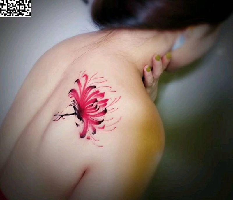 曼珠沙华...俗称彼岸花.纹身图片_肩部纹身图案