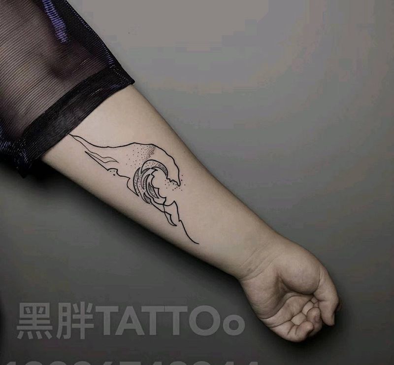 浪纹身图片