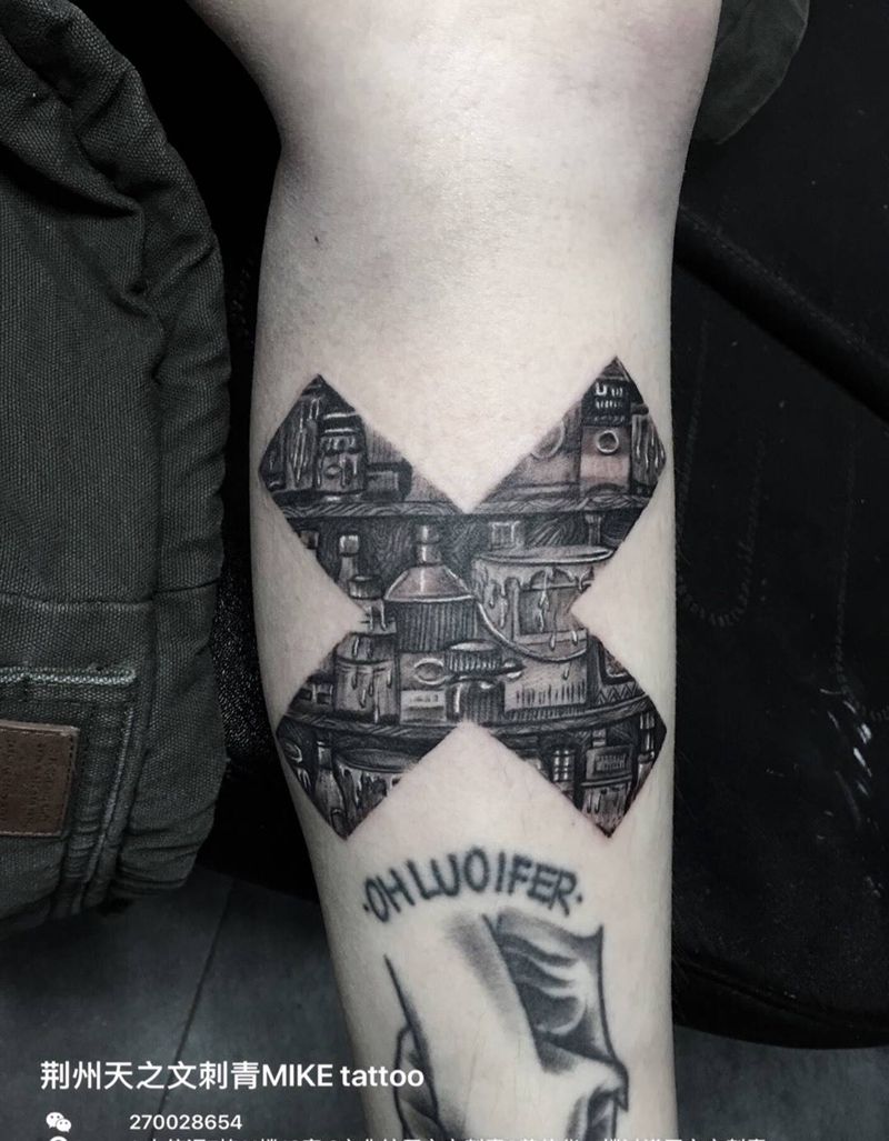 有意思的瓶瓶罐罐纹身图片