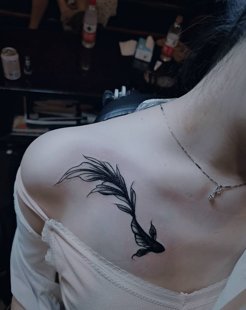 水墨.鱼纹身图片_水墨纹身图案