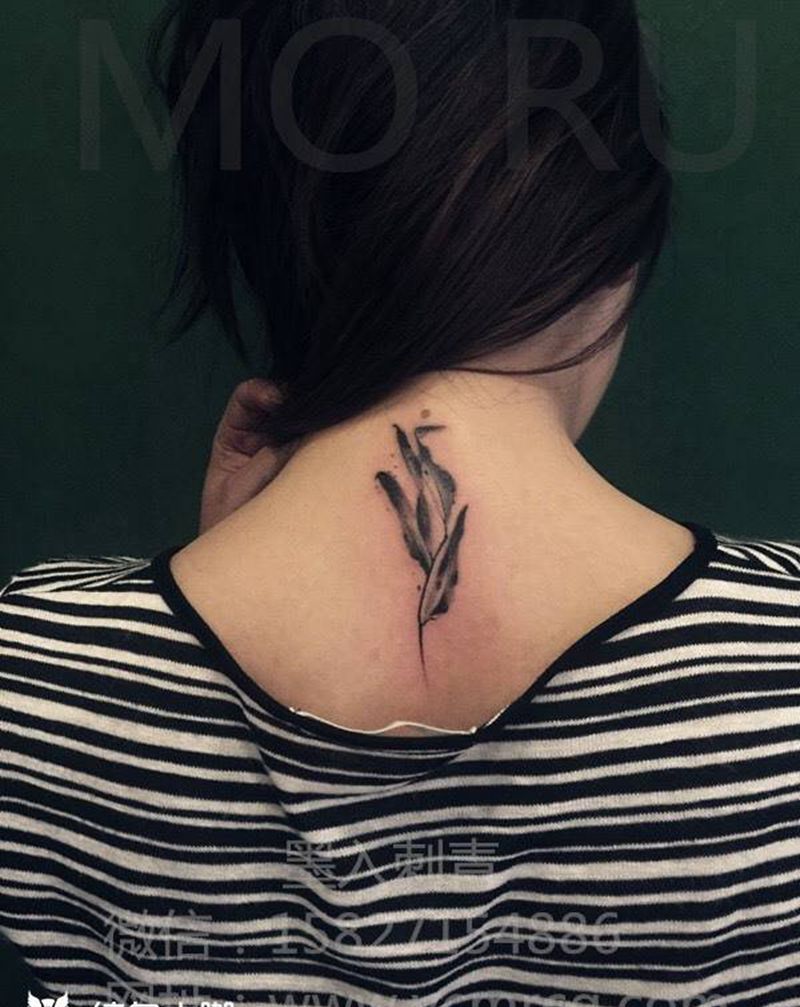 水墨小清新纹身图片