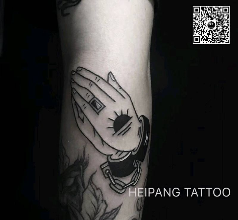 祈祷之手纹身图片_手臂纹身图案