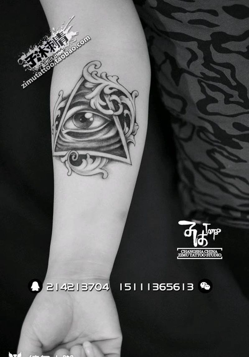 耗时1.8  上帝之眼是左眼纹身图片_成品纹身图案