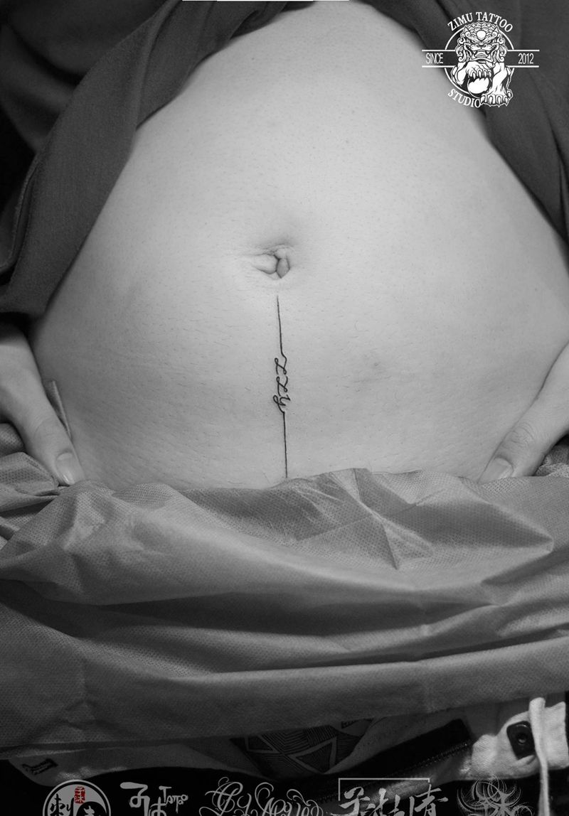 这是丈夫的 520礼物纹身图片_腹部几何纹身图案