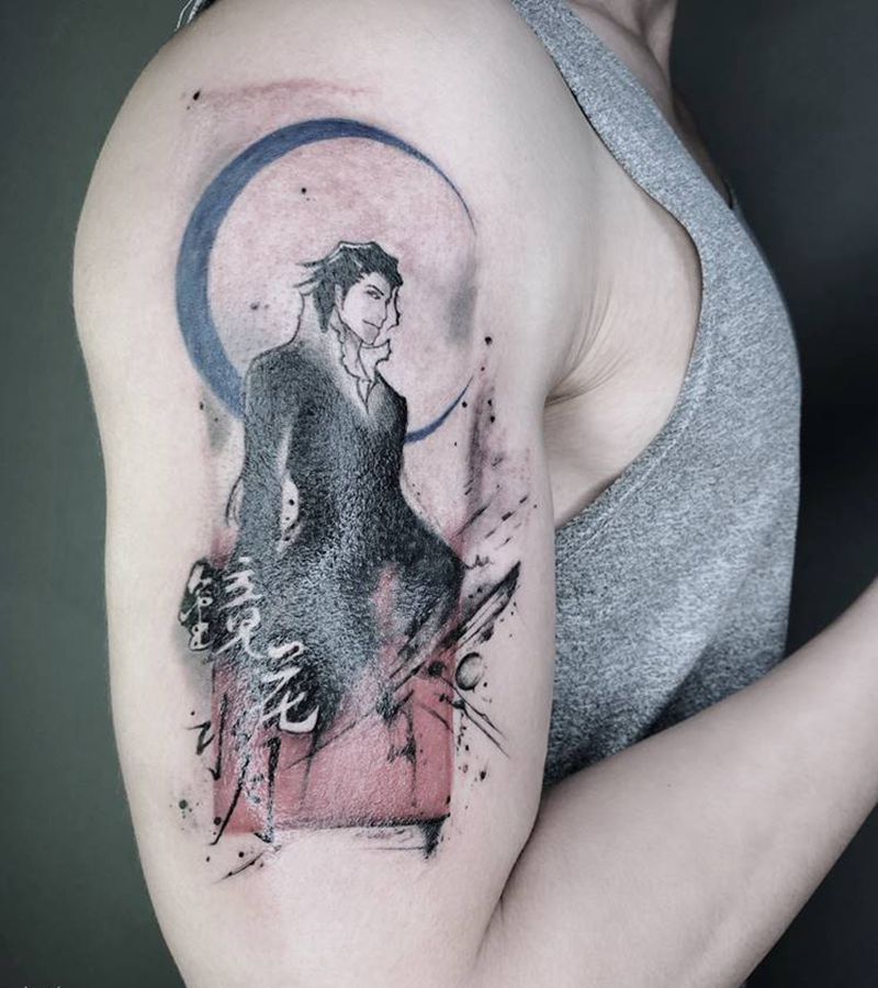 蓝染（插画）纹身图片_手臂水墨纹身图案