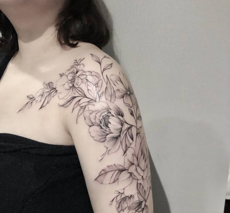 素花纹身图片_手臂纹身图案