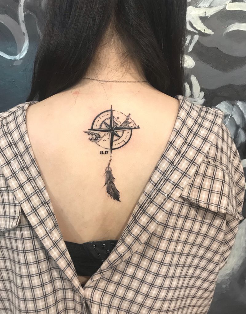 小清新纹身图片_颈部几何纹身图案