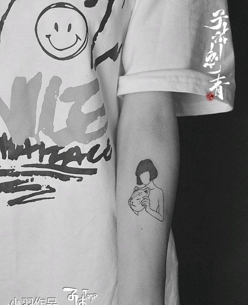 卡通富江女纹身图片_几何纹身图案