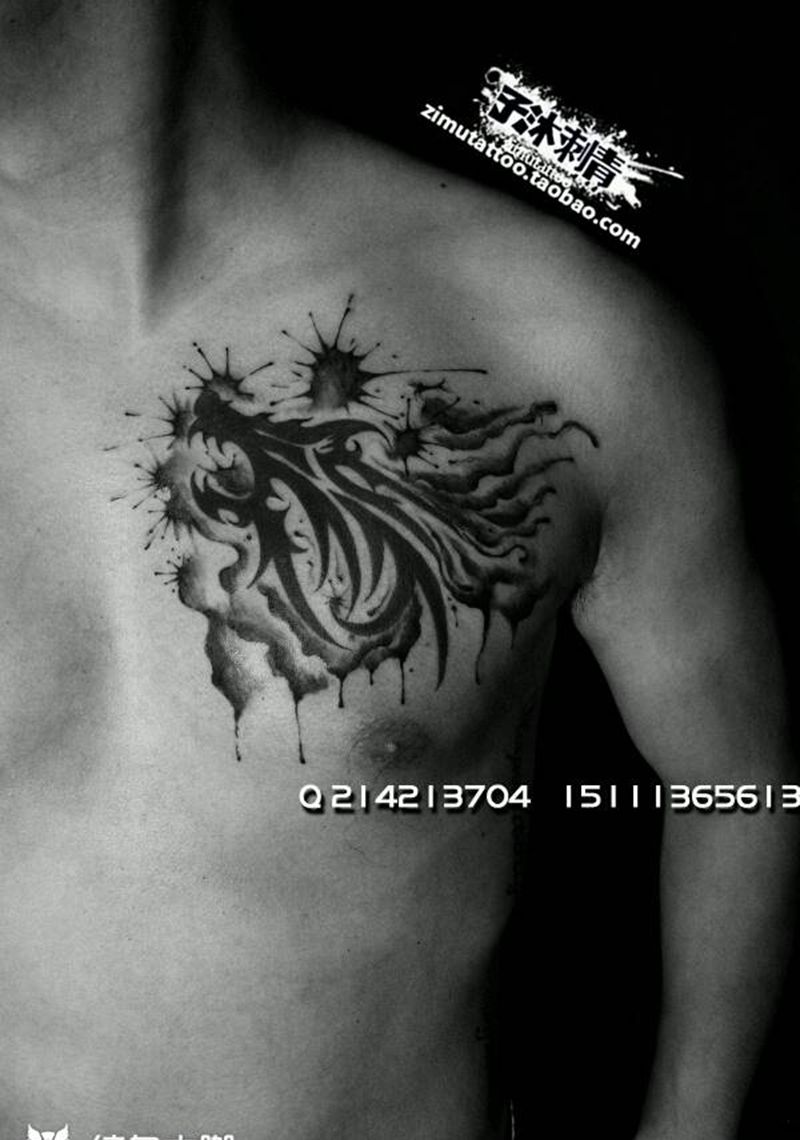 遮盖泼墨纹身图片