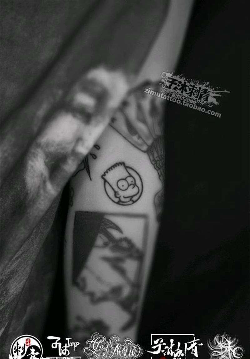 辛普森纹身图片_几何纹身图案