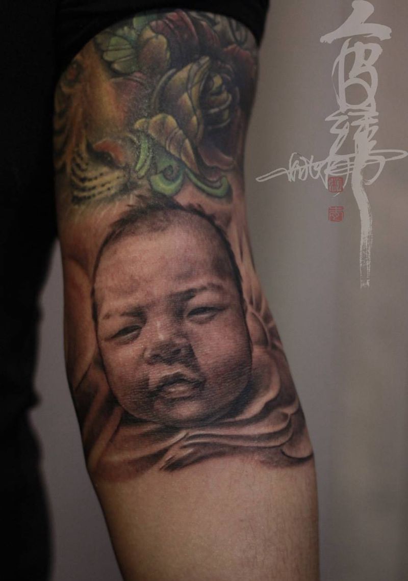 肖像纹身图片_手臂手部欧美肖像写实人物纹身图案