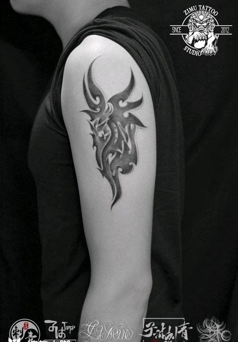 渐变图腾纹身图片_图腾几何纹身图案